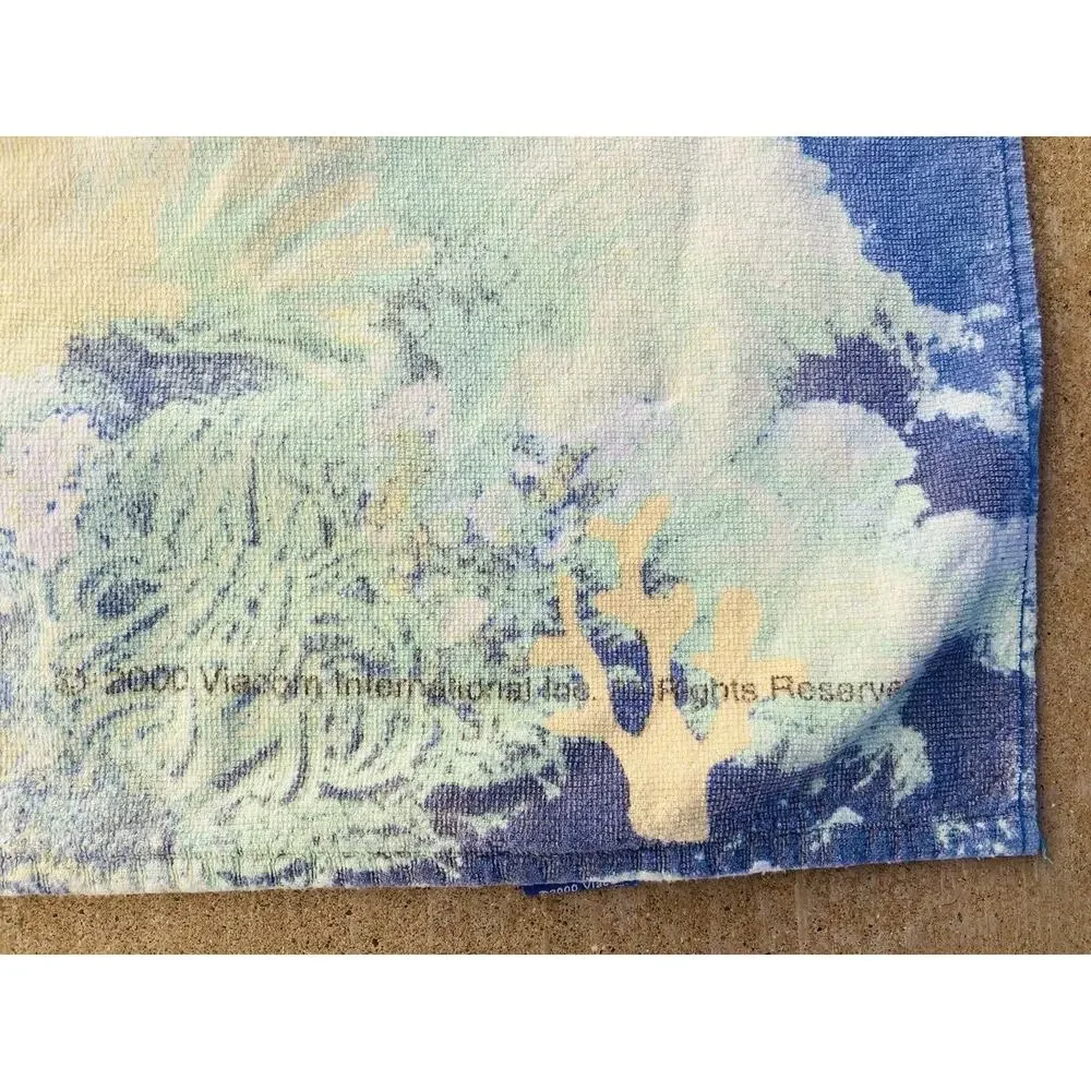 Vintage 2000 Blues Clues Viacom TV Show Beach Bath Towel Fish Sea Ocean Scuba